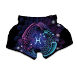 Dark Pisces Zodiac Sign Print Muay Thai Boxing Shorts