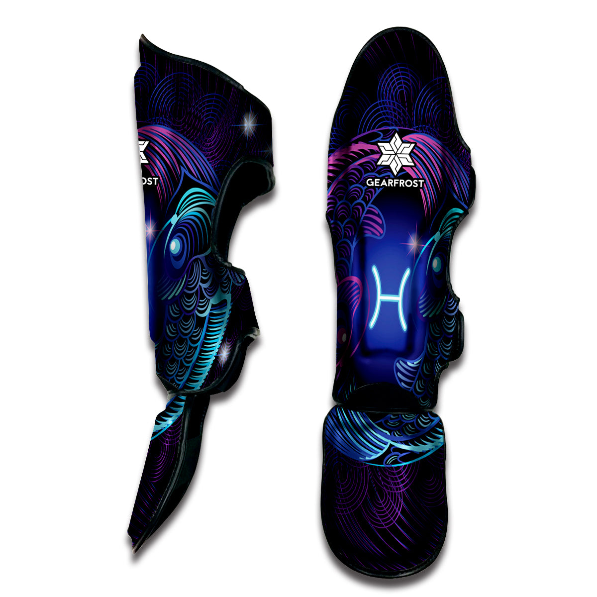 Dark Pisces Zodiac Sign Print Muay Thai Shin Guard