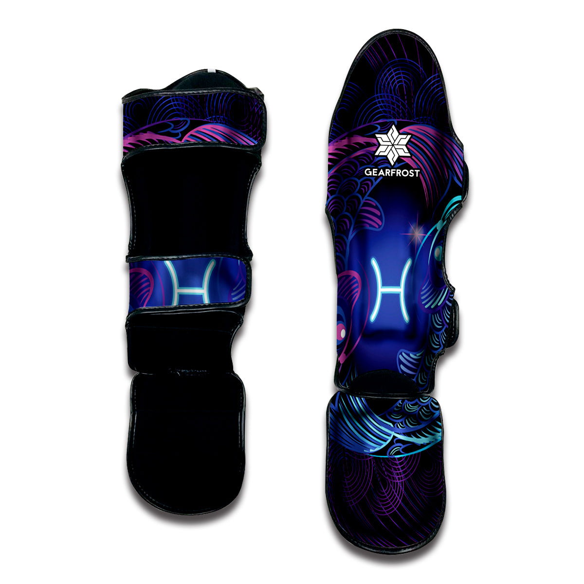 Dark Pisces Zodiac Sign Print Muay Thai Shin Guard