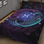 Dark Pisces Zodiac Sign Print Quilt Bed Set