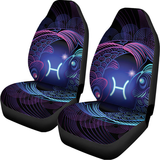 Dark Pisces Zodiac Sign Print Universal Fit Car Seat Covers