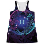 Dark Pisces Zodiac Sign Print Women's Racerback Tank Top