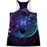 Dark Pisces Zodiac Sign Print Women's Racerback Tank Top