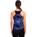 Dark Pisces Zodiac Sign Print Women's Racerback Tank Top