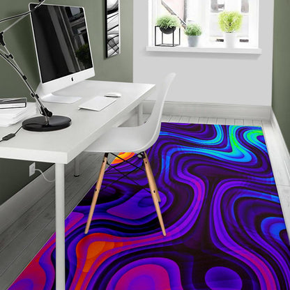 Dark Psychedelic Trippy Print Area Rug GearFrost
