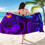 Dark Psychedelic Trippy Print Beach Sarong Wrap