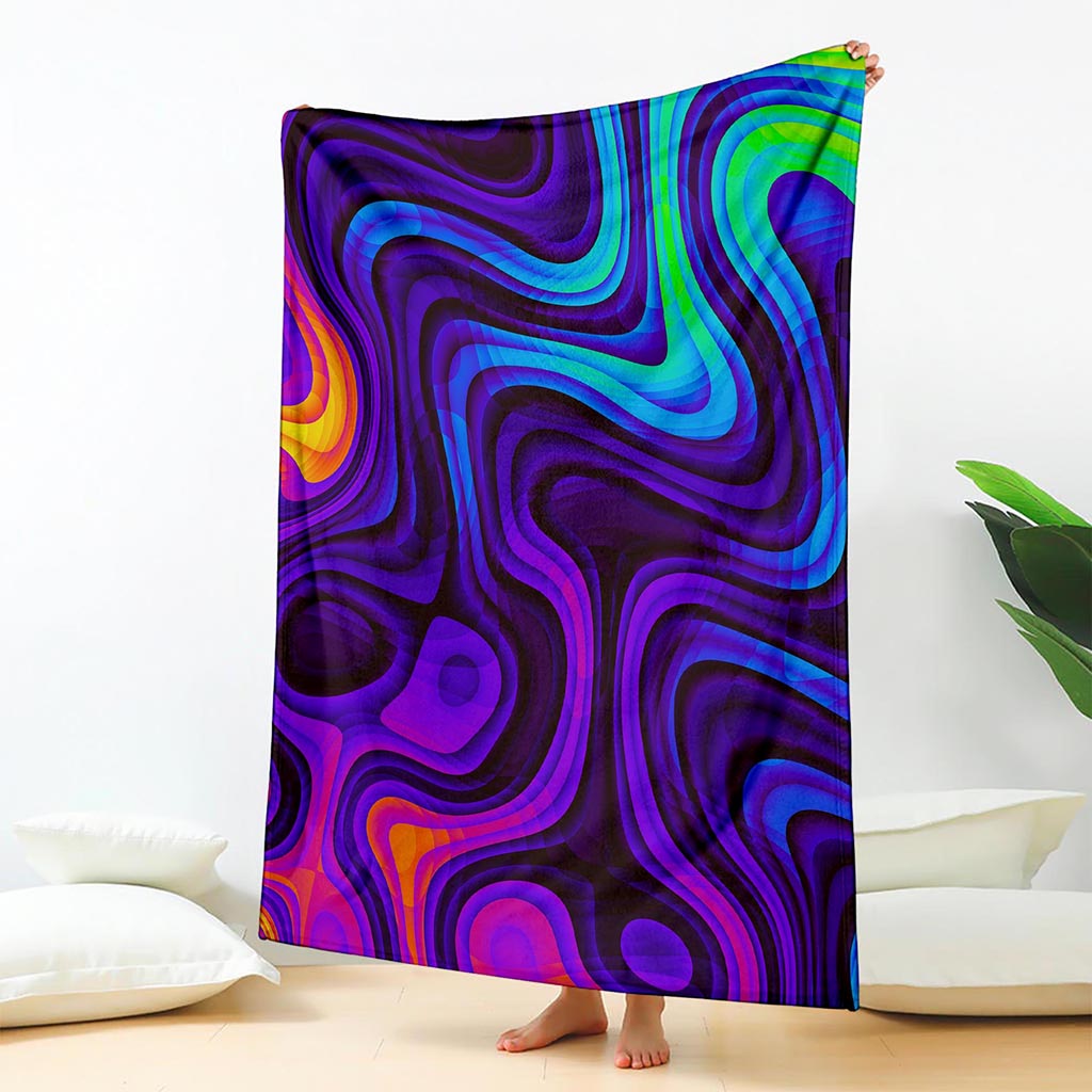 Dark Psychedelic Trippy Print Blanket