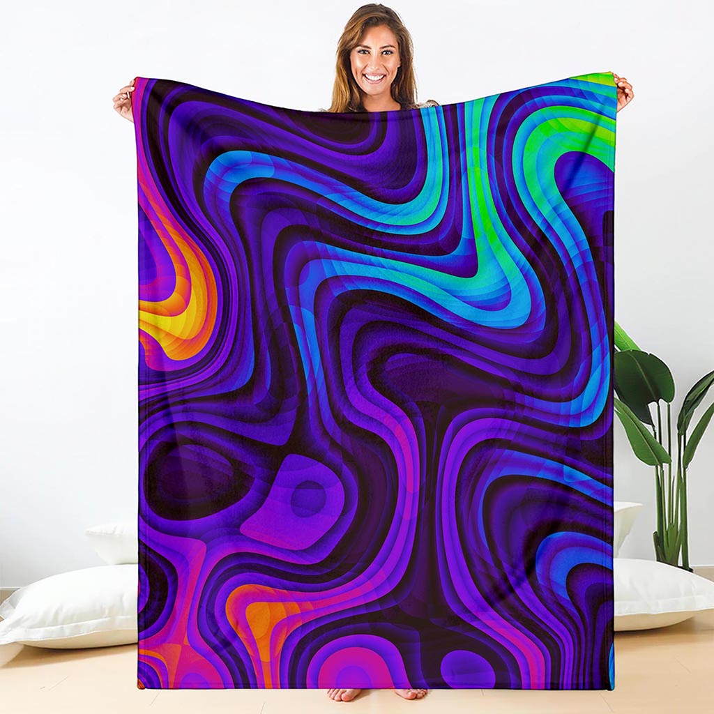 Dark Psychedelic Trippy Print Blanket