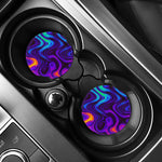 Dark Psychedelic Trippy Print Car Coasters