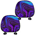 Dark Psychedelic Trippy Print Car Headrest Covers