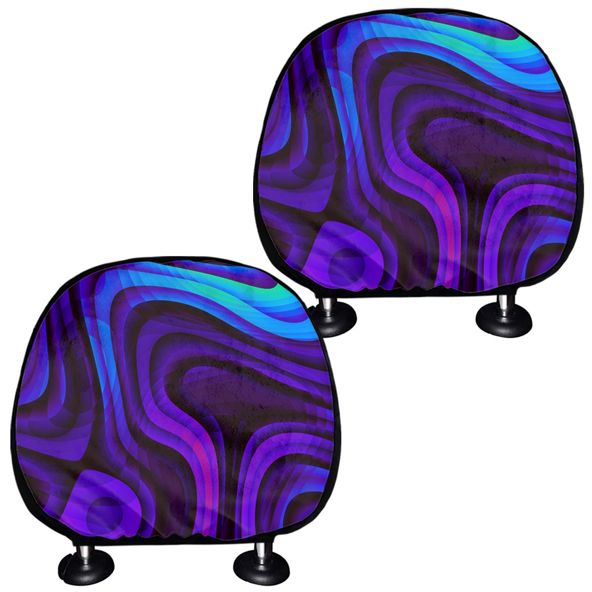 Dark Psychedelic Trippy Print Car Headrest Covers