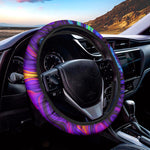 Dark Psychedelic Trippy Print Car Steering Wheel Cover