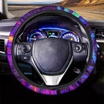 Dark Psychedelic Trippy Print Car Steering Wheel Cover