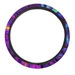 Dark Psychedelic Trippy Print Car Steering Wheel Cover