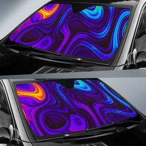 Dark Psychedelic Trippy Print Car Sun Shade GearFrost