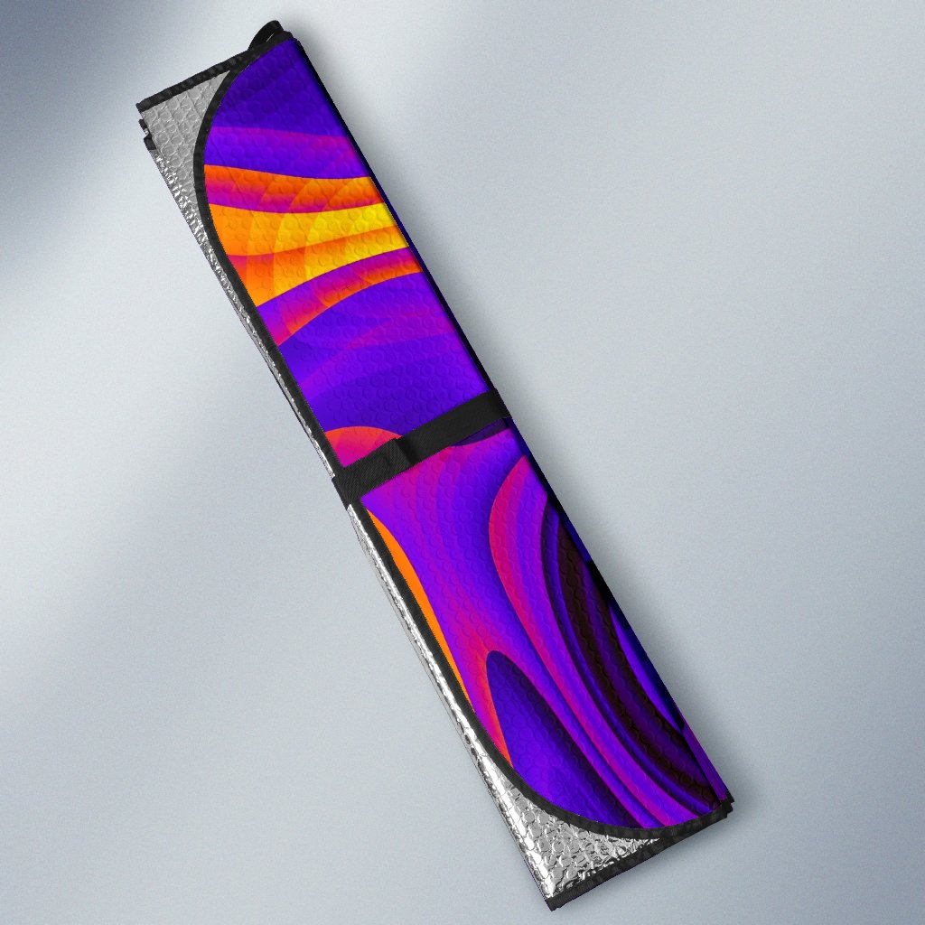 Dark Psychedelic Trippy Print Car Sun Shade GearFrost