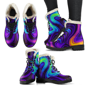 Dark Psychedelic Trippy Print Comfy Boots GearFrost