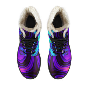 Dark Psychedelic Trippy Print Comfy Boots GearFrost