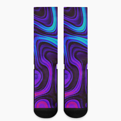 Dark Psychedelic Trippy Print Crew Socks