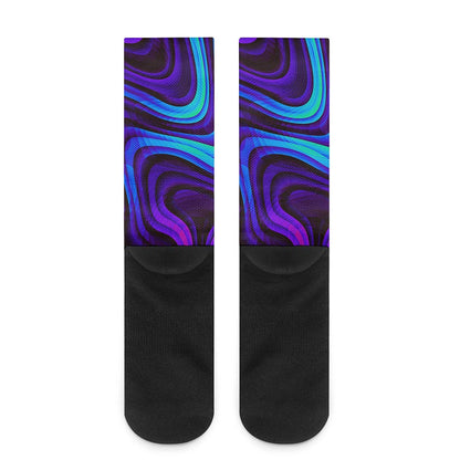 Dark Psychedelic Trippy Print Crew Socks