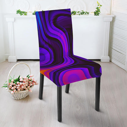 Dark Psychedelic Trippy Print Dining Chair Slipcover