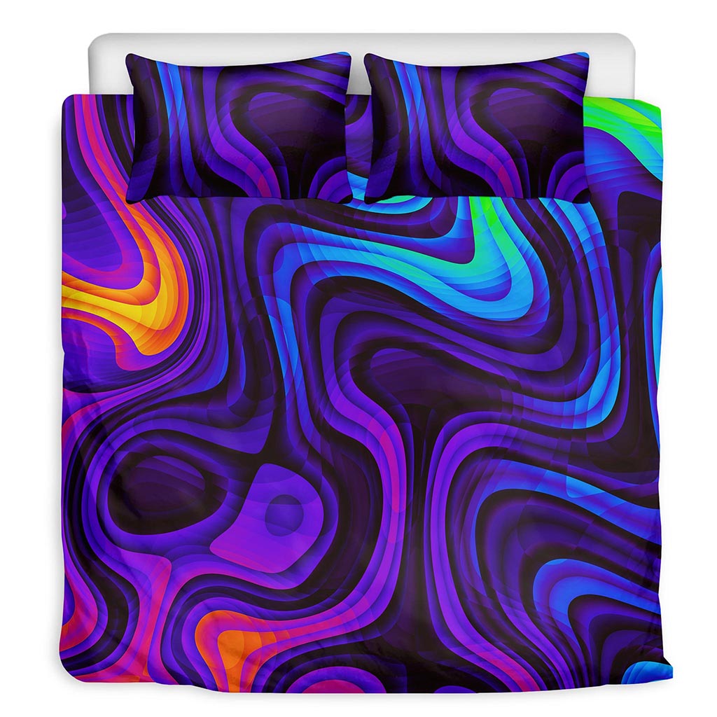 Dark Psychedelic Trippy Print Duvet Cover Bedding Set