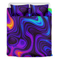 Dark Psychedelic Trippy Print Duvet Cover Bedding Set
