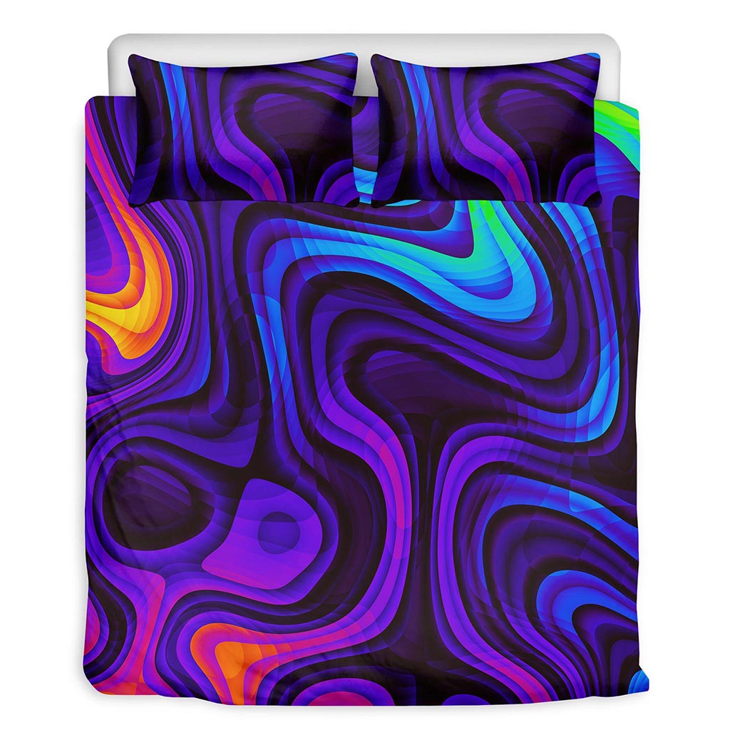 Dark Psychedelic Trippy Print Duvet Cover Bedding Set