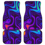 Dark Psychedelic Trippy Print Front and Back Car Floor Mats