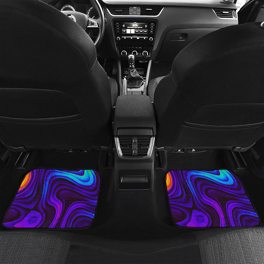 Dark Psychedelic Trippy Print Front and Back Car Floor Mats