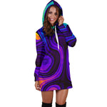 Dark Psychedelic Trippy Print Hoodie Dress GearFrost