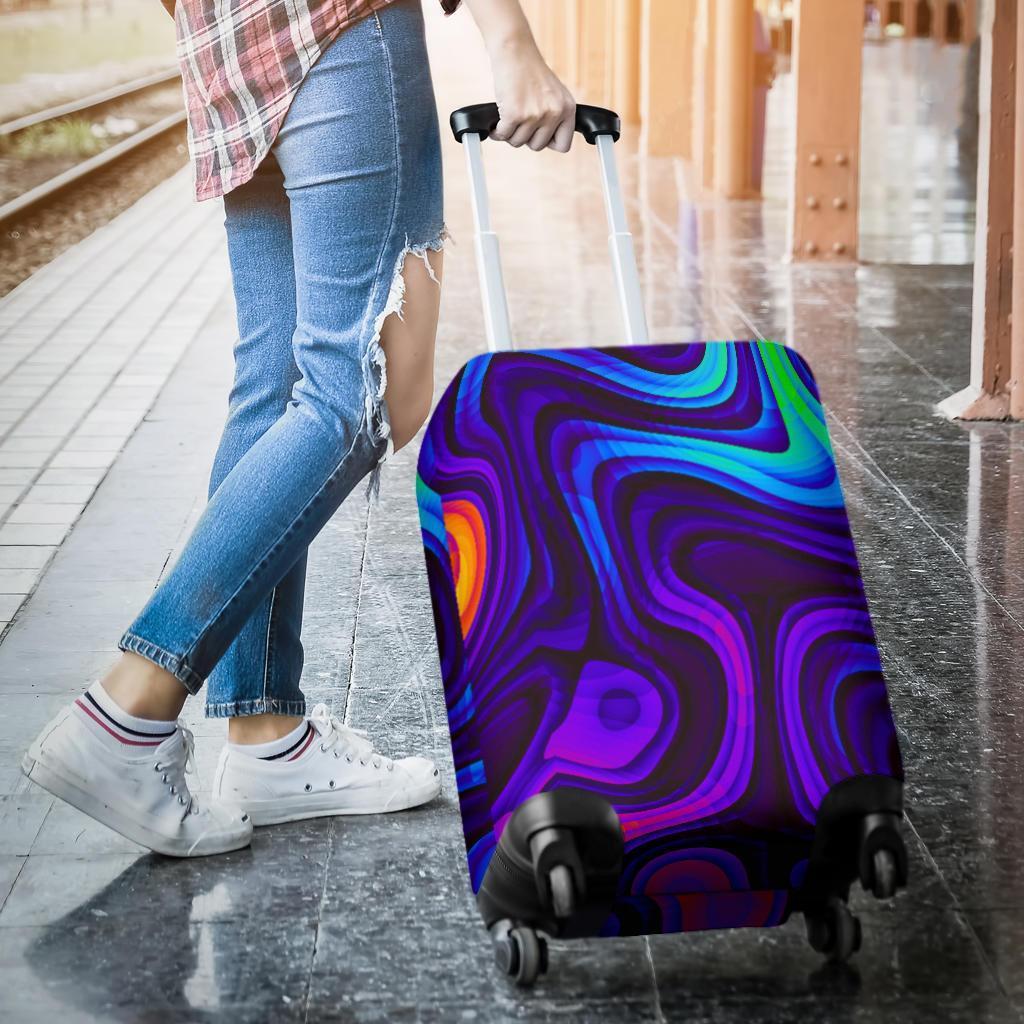 Dark Psychedelic Trippy Print Luggage Cover GearFrost