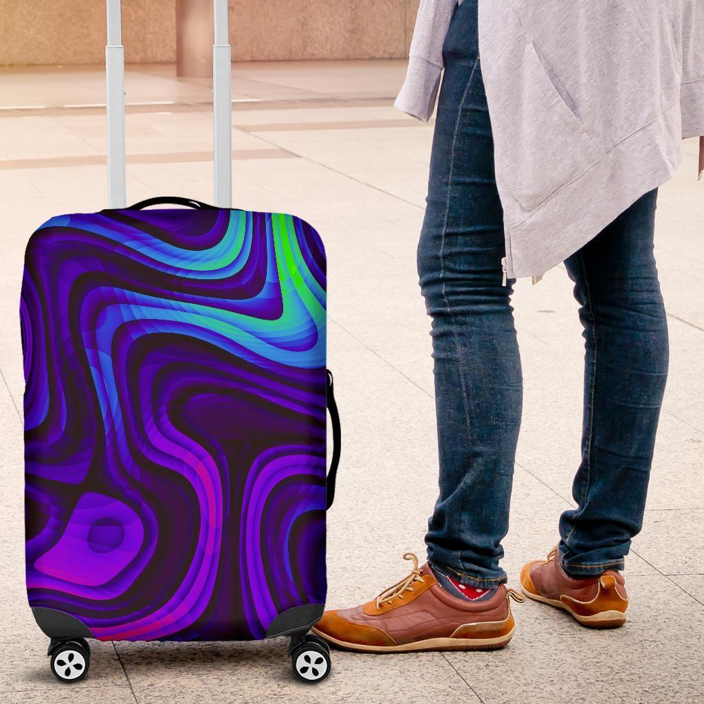 Dark Psychedelic Trippy Print Luggage Cover GearFrost