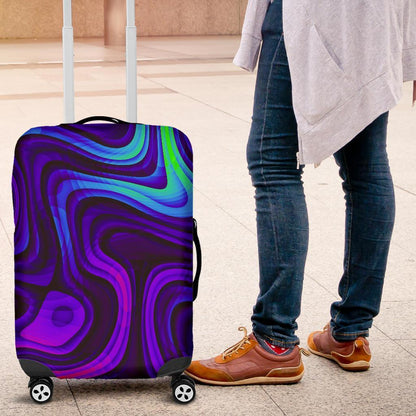Dark Psychedelic Trippy Print Luggage Cover GearFrost