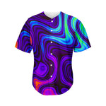 Dark Psychedelic Trippy Print Men's Baseball Jersey