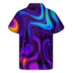 Dark Psychedelic Trippy Print Men's Short Sleeve Shirt