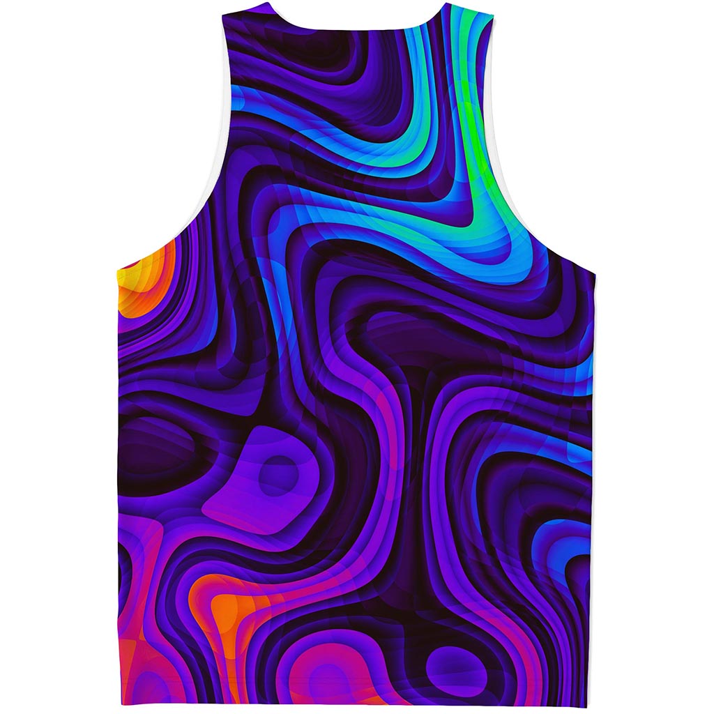 Dark Psychedelic Trippy Print Men's Tank Top