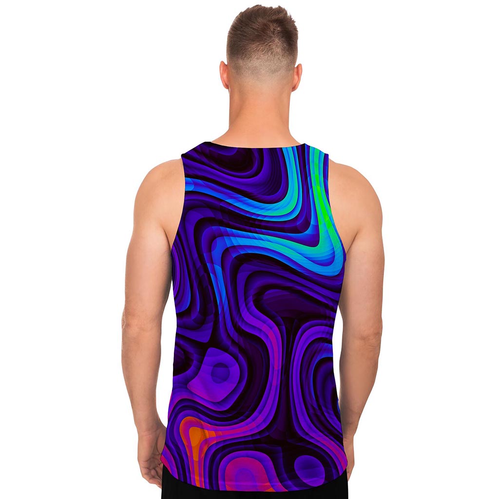 Dark Psychedelic Trippy Print Men's Tank Top