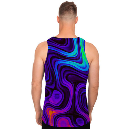 Dark Psychedelic Trippy Print Men's Tank Top