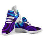 Dark Psychedelic Trippy Print Mesh Knit Shoes GearFrost