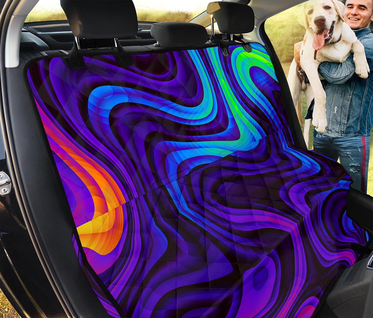 Dark Psychedelic Trippy Print Pet Car Back Seat Cover