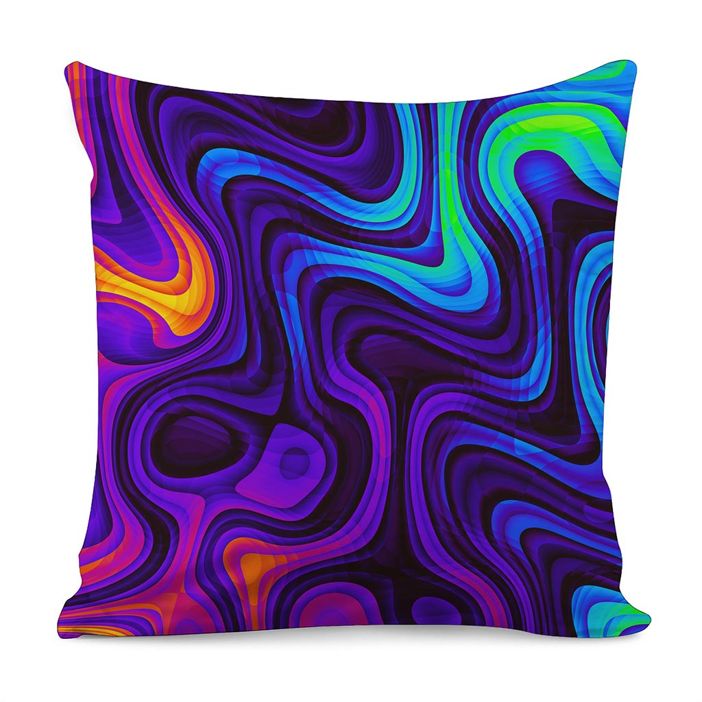Dark Psychedelic Trippy Print Pillow Cover