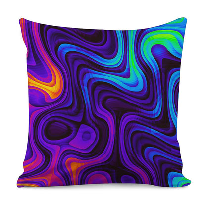 Dark Psychedelic Trippy Print Pillow Cover