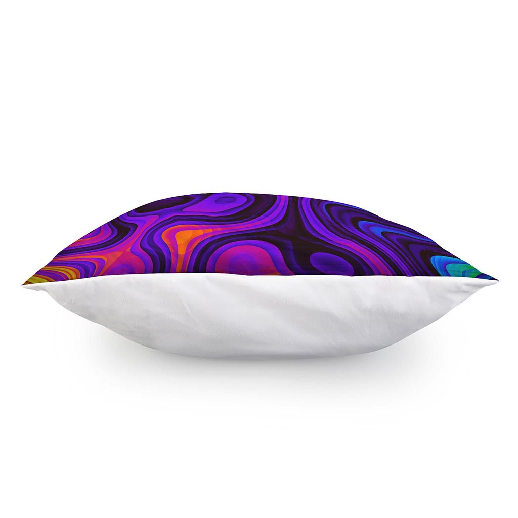 Dark Psychedelic Trippy Print Pillow Cover