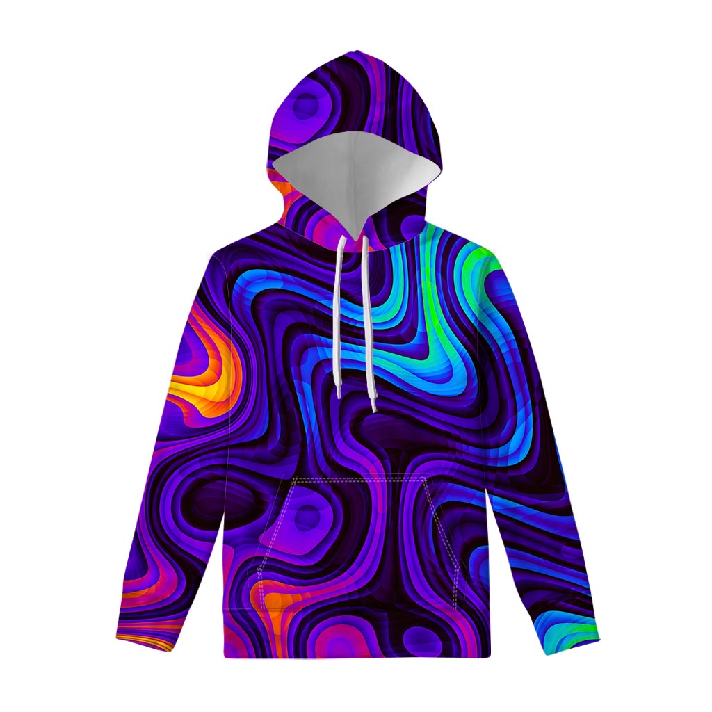 Dark Psychedelic Trippy Print Pullover Hoodie