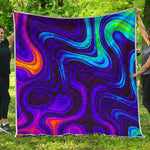 Dark Psychedelic Trippy Print Quilt