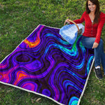 Dark Psychedelic Trippy Print Quilt