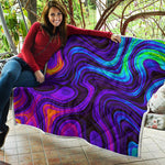 Dark Psychedelic Trippy Print Quilt