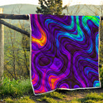 Dark Psychedelic Trippy Print Quilt