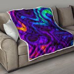 Dark Psychedelic Trippy Print Quilt